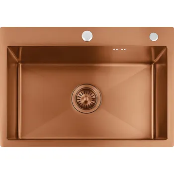 Nerezový dřez Kuchyňský nerezový dřez REA LIAM 58 kartáčovaná měď v setu s pákovou baterií