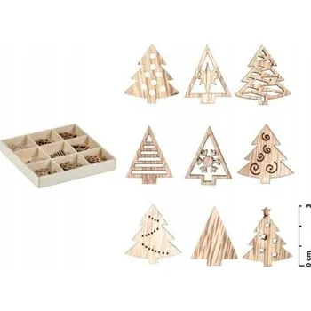 Vánoční dekorace DŘEVĚNÉ VÁNOČNÍ DEKORACE 27KS sada vzor 1 MFP