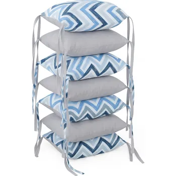 Dětská postýlka BabyTýpka polštářkový mantinel - Cikcak Blue Grey