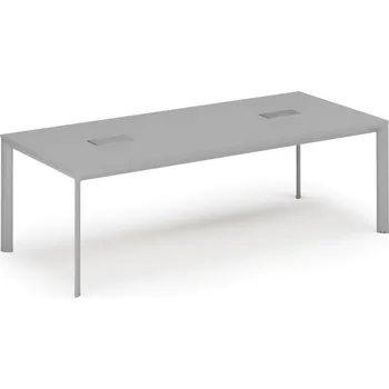 Kancelářská sestava Jednací stůl PRIMO INVITATION, 240x120 cm, šedá + 2x stolní zásuvka TYP VI, stříbrná