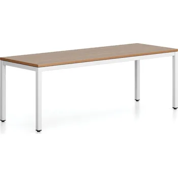 Kancelářská sestava Lavice FRAME, bílá podnož, 1685 x 404 x 468 mm, ořech