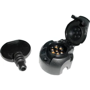 Přívěs k motorovému vozidlu ACI zásuvka 7 pin 12V plast + těsnění, boční vývod pravý