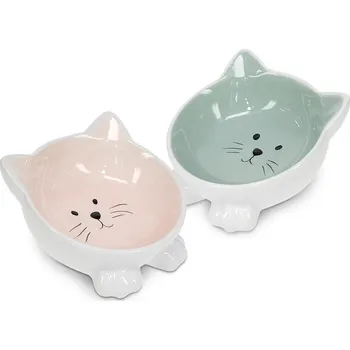 miska pro kočku Sortland Sada 2 misek pro kočky z keramiky