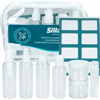 Kosmetická taška Cestovní kosmetická taška Sillar do letadla - cestovní sada lahviček a nádobek