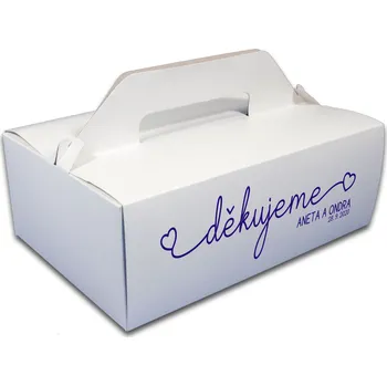 Krabička na výslužku Výslužková krabice jednoduchá Barva: Bílá