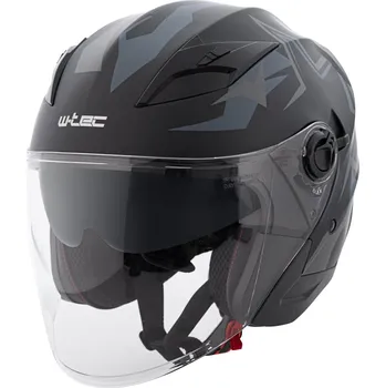 Helma na motorku W-TEC Otevřená přilba Barcela Vermella černo-šedá - M (57-58)