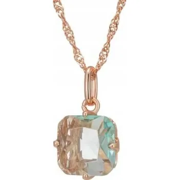 Náhrdelník Náhrdelník Simply Me zirkony aqua křišťál zlatý 50 cm