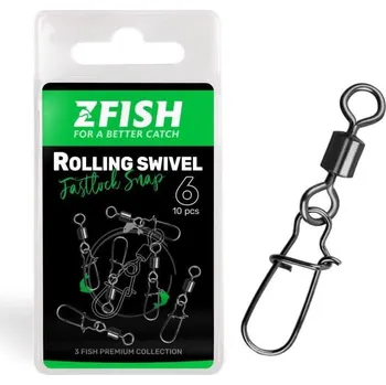Zfish Rolling Swivel & Fastlock Snap, velikost 10, 2 × 10 ks