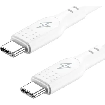 Kabel AlzaPower SilkCore USB-C / USB-C 2.0 5A, 240W, 1m, bílý