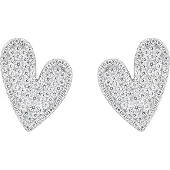 Náušnice Preciosa Stříbrné náušnice Pure Love, srdce s kubickou zirkonií (Ag 925/1000, 4 g)