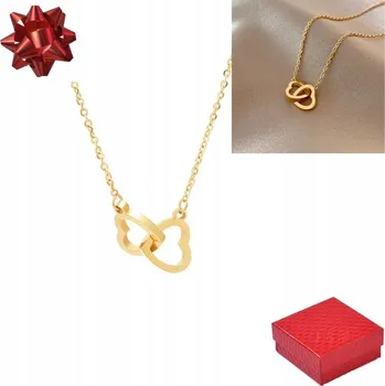 Náhrdelník Zlatý náhrdelník srdce 18K dárek + ozdobná krabička dárek Valentýn