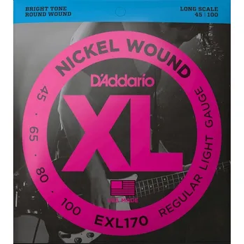 Struna pro kytaru a smyčcový nástroj Struny pro baskytaru D'addario EXL170 45-100