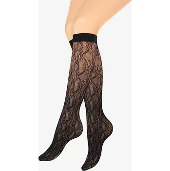 Dámské punčochy MARILYN PODKOLENKY CHARLY F31 ažurové s kosočtverci ČERNÉ UNIVERZÁLNÍ VELIKOST