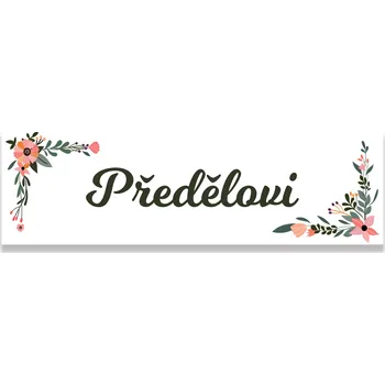 Květinová jmenovka na dveře