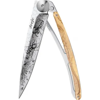 Sport Kapesní nůž Deejo 1AB111 Tattoo Mirror 37g olive wood Bees