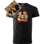 Vánoční dětské tričko s kreslenou fotkou Barva: Černá, Velikost: 6