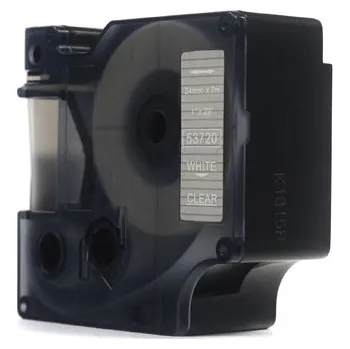 Pásek do tiskárny Náhradní páska JetWorld Dymo D1 White on Clear, 24 mm x 7 m (53720)