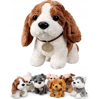 plyšák PLYŠOVÁ HRAČKA PEJSEK PLEMENE S OBOJKEM 18cm E1285 EMAJ