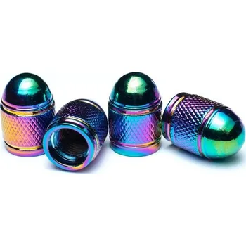 Tuning Čepičky ventilků ALU duhové (neochrom), 4ks