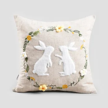 Povlečení Povlak na polštář FLAX béžový / bílý 734090