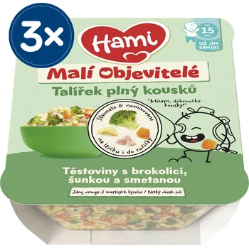 HAMI Těstoviny s brokolicí, šunkou a smetanou 3× 200 g