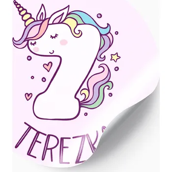 Party dekorace Narozeninová nálepka jednorožec