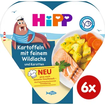 Dětská výživa HiPP Brambory se zeleninou a jemným lososem 6× 250 g