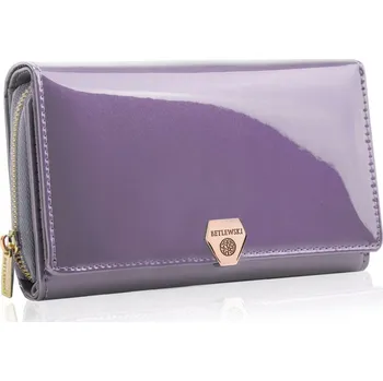 Peněženka Betlewski dámská peněženka z pravé kůže fialová