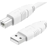 AlzaPower LinkCore USB-A to USB-B 1m bílý
