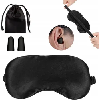 Škraboška na spaní MixParty maska na spaní hedvábná černá