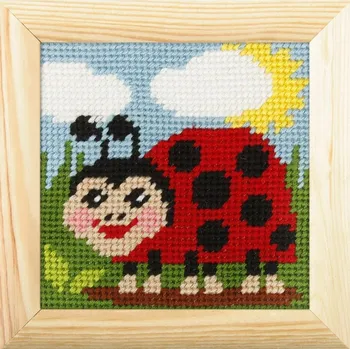 Obraz Sada kanvy pro dětskou výšivku křížkem, zvířátka 10,5 x 10,5 cm