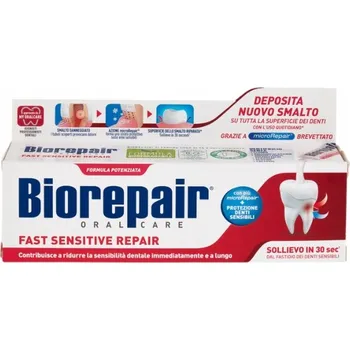 Dentální hygiena Zubní pasta BIOREPAIR Fast Sensitive Repair pro citlivé zuby, bez fluoru, 75 Ml