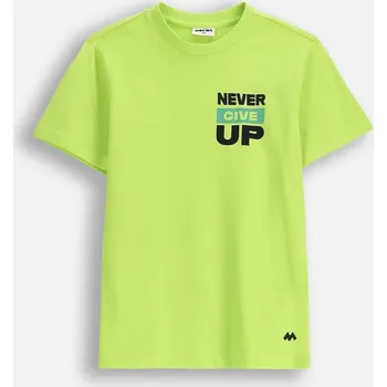 Chlapecké tričko Dětské tričko limetkové barvy s krátkým rukávem pro chlapce Bavlna velikost 110 Mokida WM6