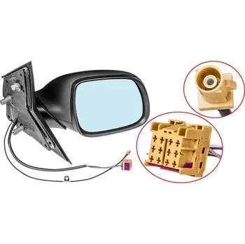 Auto-moto ACI zrcátko pro VW TRANSPORTER 15- s anténou FM2 černé (5pinů) P