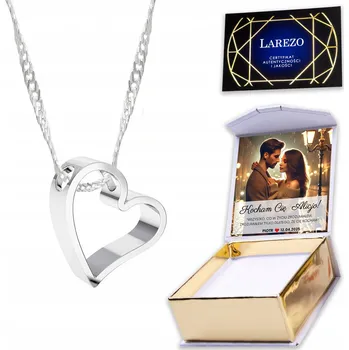 Náhrdelník Stříbrný náhrdelník 925 se srdíčkem + VLASTNÍ POTISK