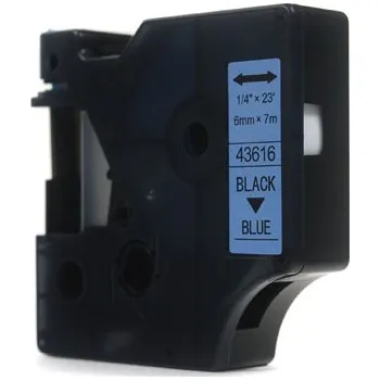 Pásek do tiskárny Náhradní páska JetWorld Dymo D1 černá na modré 6 mm x 7 m LM100, LM100+, LM200, LM300, LM400, LM420P, LM350, LM350D, LM360D, LM450D, LM260P, LM120P, LM500TS, LM160, LM210D, LM280, LM150, LM220 (43616)