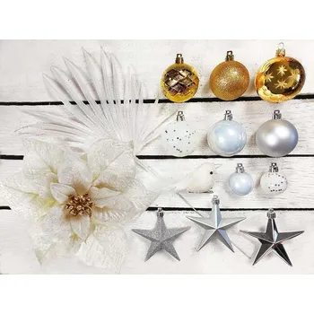 LAALU Vánoční ozdoby - sada POLÁRNÍ ZLATÁ, na stromky 300 - 600 cm