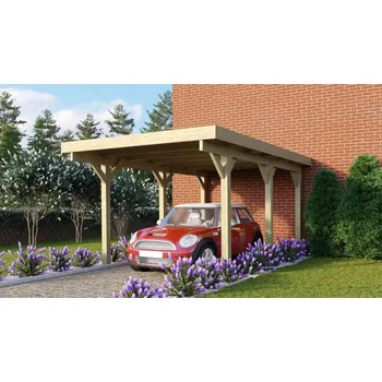 Přístřešek na auto carport KARIBU CLASSIC 1A 61580 ocelové střešní plechy LG3351 Varianta: carport KARIBU CLASSIC 1A 61580 ocelové střešní panely LG3351