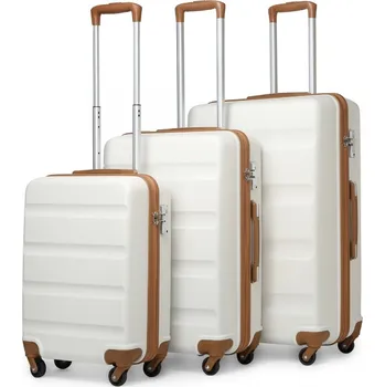 Kono 3dílná lehká sada kufrů z ABS Hardshell - béžovohnědá - 38L/71L/100L K2191L