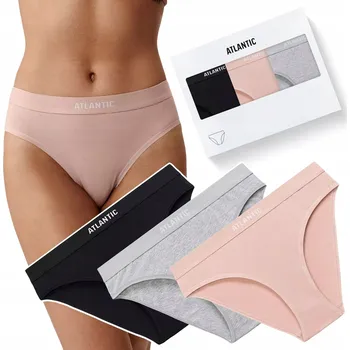 Dámské spodní prádlo Kalhotky 3 PÁRY SPORTOVNÍ bavlněné kalhotky ATLANTIC 3CLP-012 - S