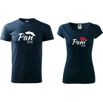 Svatební trička pan/í s příjmením Barva: Petrolejová, Velikost dámského trička: XXL, Velikost pánského trička: L