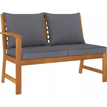 Zahradní lavice Zahradní lavice, 114,5 cm, tmavě šedé polštáře, akáciové dřevo