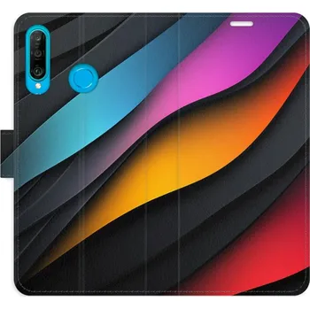 Pouzdro na mobilní telefon iSaprio Flip pouzdro Color Waves pro Huawei P30 Lite