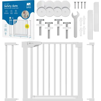 Dětská zábrana Sipo Set zábrany 75 cm a 2 ks nástavců 7 a 14 cm White