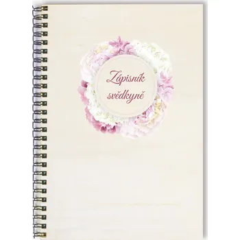Blok Deník svědkyně kruh růží dřevěný