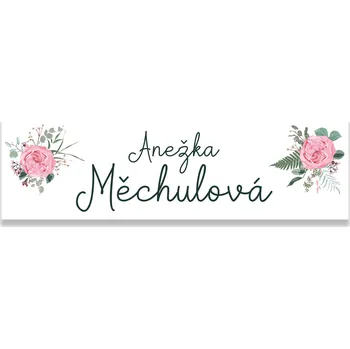 Jmenovka na dveře s růžemi