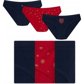 Dámské spodní prádlo Dámské kalhotky Mi-Mi 3-balení Henderson | tmavě modrá, červená M