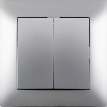 vypínač ENTAC Vypínač dvoupólový, stříbrný