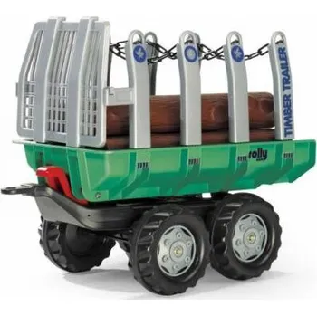 Dětské šlapadlo Rollytoys Vlečka s kládami Timber Trailer 2-os-zelená