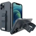 Hurtel Lanové pouzdro gelové TPU pouzdro na airbag se šňůrkou pro Xiaomi Redmi Note 9 Pro / Redmi Note 9S tmavě modrá